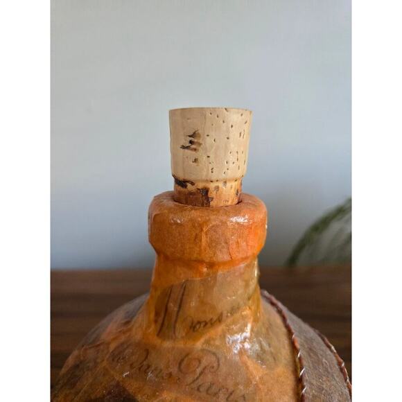 Handmade Papier Mache Covered Glass Decorative Bottle - Picture 4 of 8